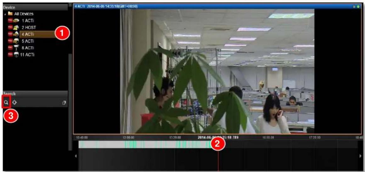 Device All Devices 1 ACTi 2 HOST 4 ACTi 5 ACTi 8 ACTi 11 ACTi Search Q 10:40:00 12:00:00 13:20:00 2014-06-05 14:35:18 GMT+08:00 2 1 2 3