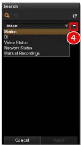Search Motion Motion DI Video Status Network Status Manual Recordings Cancel Apply