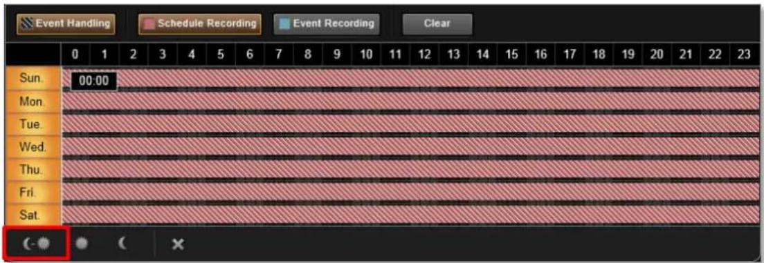 Event Handling Schedule Recording Event Recording Clear Sun. 00:00 Mon. Tue. Wed. Thu. Fri. Sat.