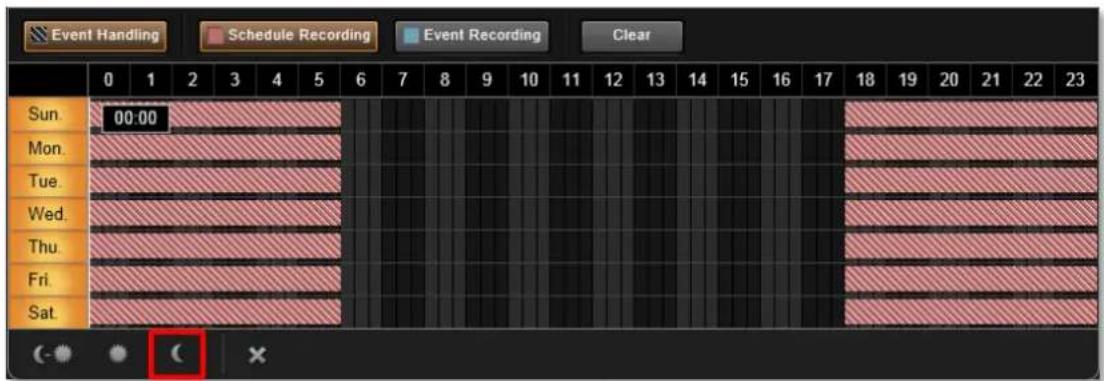 Event Handling Schedule Recording Event Recording Clear Sun. 00:00 Mon. Tue. Wed. Thu. Fri. Sat.