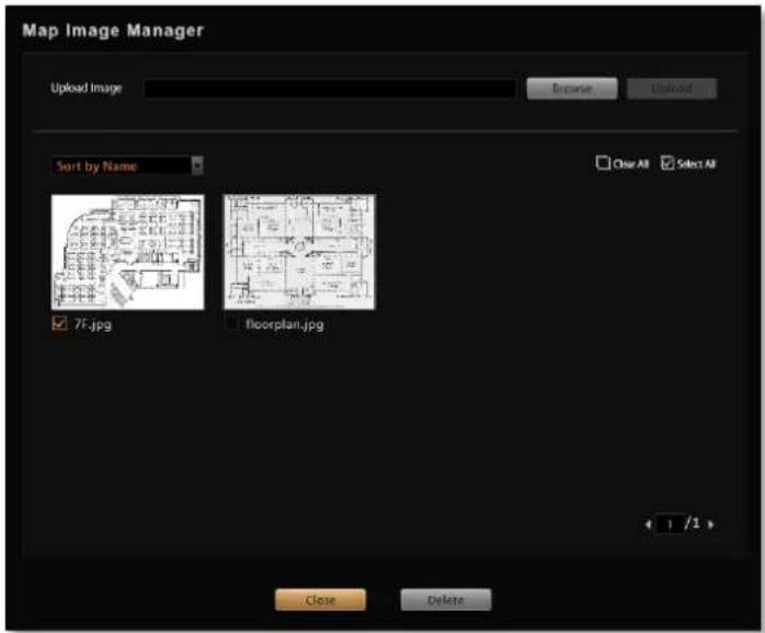 Map Image Manager Upload Image Browse Upload Sort by Name 7F.jpg floorplan.jpg Close Delete Char All Select All 1 /1 >