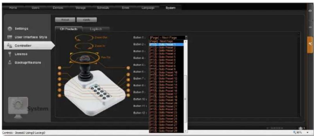 Home Users Devices Storage Schedules Events Language System Reset Apply CH Products Logitech Settings User Interface Style Controller License Backup/Restore System Zoom Out Zoom In Pan-Top Button 1: Button 2: Button 3: Button 4: Button 5: Button 6: Button 7: Button 8: Button 9: Button 10: Button 11: Button 12: [Page] - Next Page Page: Next Page [PT1] - Obit Preset 1 [PT2] - Obit Preset 2 [PT3] - Obit Preset 3 [PT4] - Obit Preset 4 [PT5] - Obit Preset 5 [PT6] - Obit Preset 6 [PT7] - Obit Preset 7 [PT8] - Obit Preset 8 [PT9] - Obit Preset 9 [PT10] - Obit Preset 10 [PT11] - Obit Preset 11 [PT12] - Obit Preset 12 [PT13] - Obit Preset 13 [PT14] - Obit Preset 14 [PT15] - Obit Preset 15 [PT16] - Obit Preset 16 [PT17] - Obit Preset 17 [PT18] - Obit Preset 18 [PT19] - Obit Preset 19 [PT20] - Obit Preset 20 [PT21] - Obit Preset 21 [PT22] - Obit Preset 22 [PT23] - Obit Preset 23 [PT24] - Obit Preset 24 [PT25] - Obit Preset 25 [PT26] - Obit Preset 26 [PT27] - Obit Preset 27 [PT28] - Obit Preset 28 [PT29] - Obit Preset 29 Controls - Stored0 Using0 Losing0