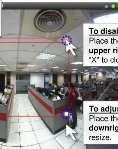 To disable Place the upper right "X" to close To adjust Place the downright resize.