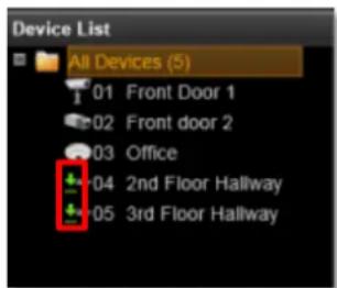 Device List All Devices (5) 01 Front Door 1 02 Front door 2 03 Office 04 2nd Floor Hallway 05 3rd Floor Hallway