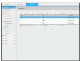 Screenshot of a software interface showing a data table with columns and values, likely from an older file or system.