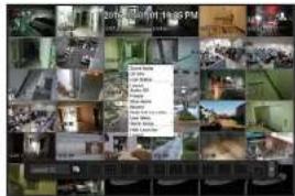 Collage of surveillance cameras with a highlighted list box showing camera names and location details