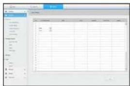 Screenshot of a software interface showing a data table with columns and rows, likely from an older file or form.