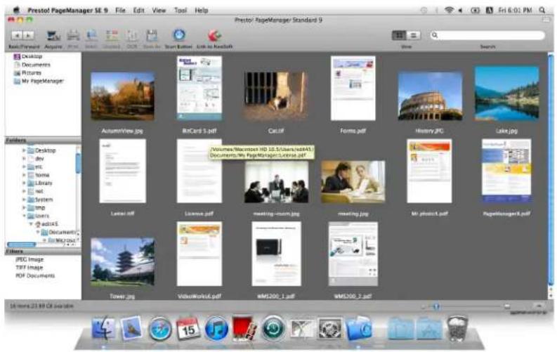 Prestol PageManager SE 9 File Edit View Tool Help Presol/ PageManager/ Standard 9 Back Forward: AutoView Desktop Documents Pictures My PageManager AutoView.jpg RiCarS 5.pdf Cat.iof Forms.pdf History.jpg Lake.jpg Latest.pdf License.pdf meeting-insort.jpg meeting.jpg My project.pdf PageManager 8.pdf Tower.jpg ValueWorks6.pdf WMS200_1.pdf WMS200_2.pdf