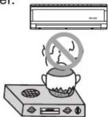 Illustration showing a cooking setup with a pot, electric stove, and a monitor, featuring a prohibition symbol over the pot.