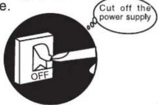 e. OFF Cut off the power supply