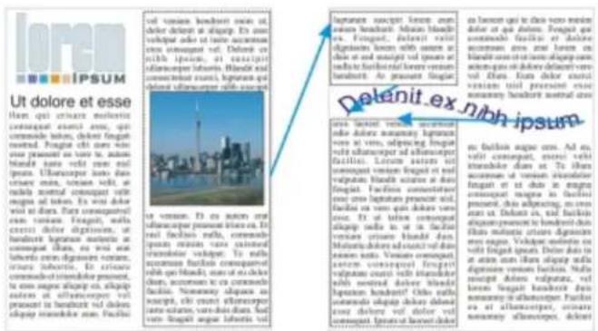 COREL Designer X7 - Combining and linking paragraph text frames - 1