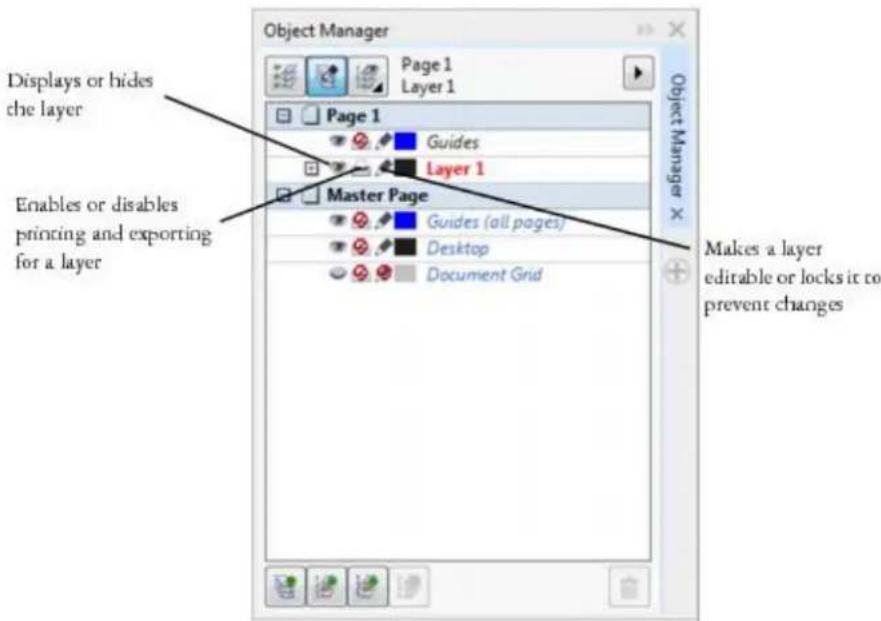 COREL Designer X7 - Changing layer properties - 1