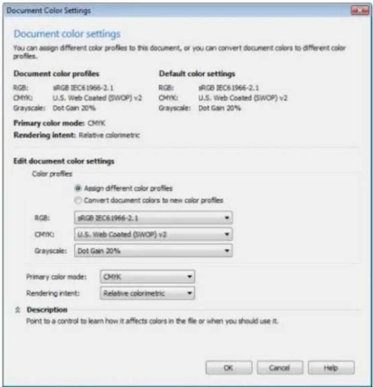 COREL Designer X7 - Document color settings - 1