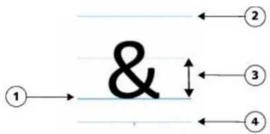 COREL Designer X7 - Viewing character position - 1