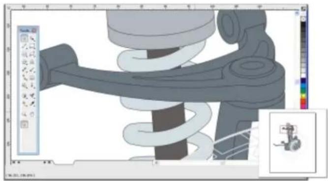 COREL Designer X7 - To pan in the drawing window - 3