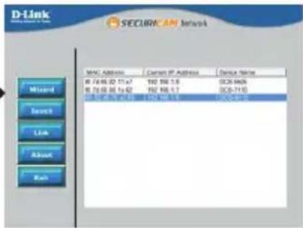 D-Link SECURICAM Network MNC Address Cancel IP Address Dename Name IR 7486 ID 111x7 190 588.53 (026)4606 IR 7486 ID 1x62 192 588.17 (026)7110 IR 7486 ID 1x63 192 588.53 (026)4610 Misc Search Link About Run