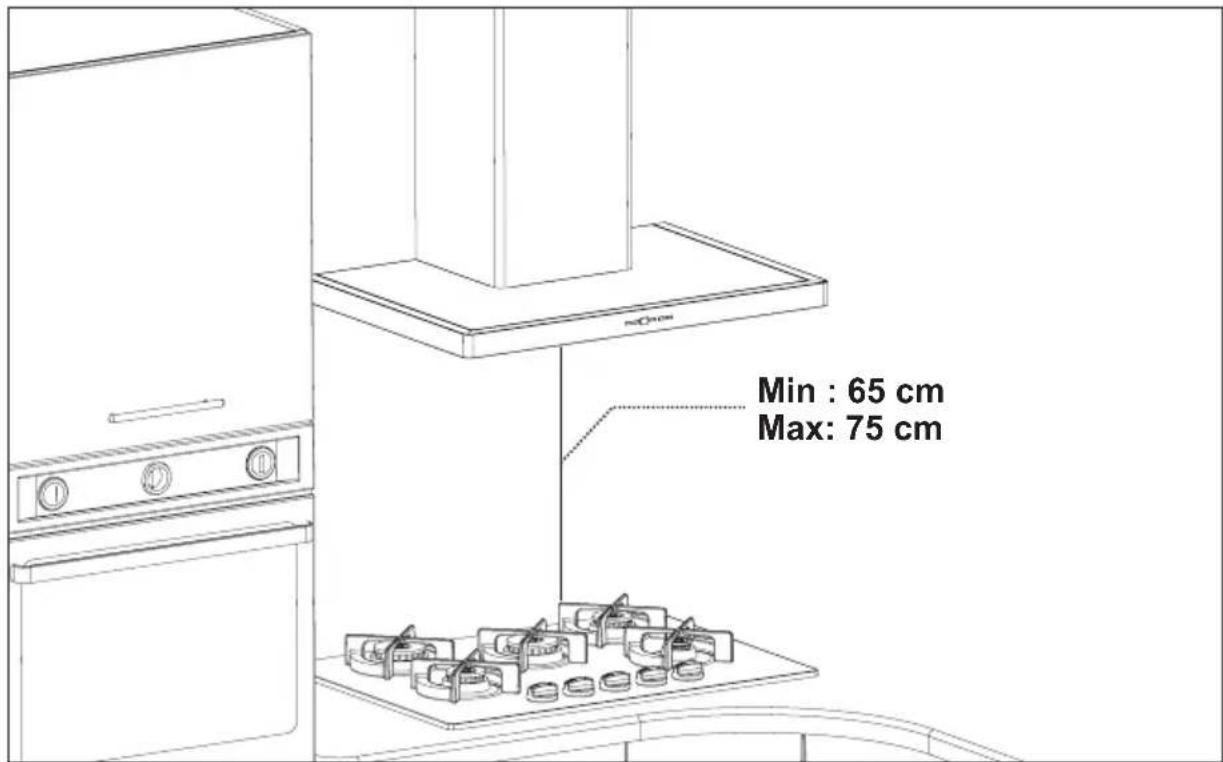 Min : 65 cm Max: 75 cm