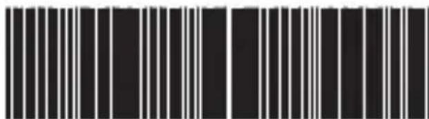 Black and white barcode image with vertical lines on both sides