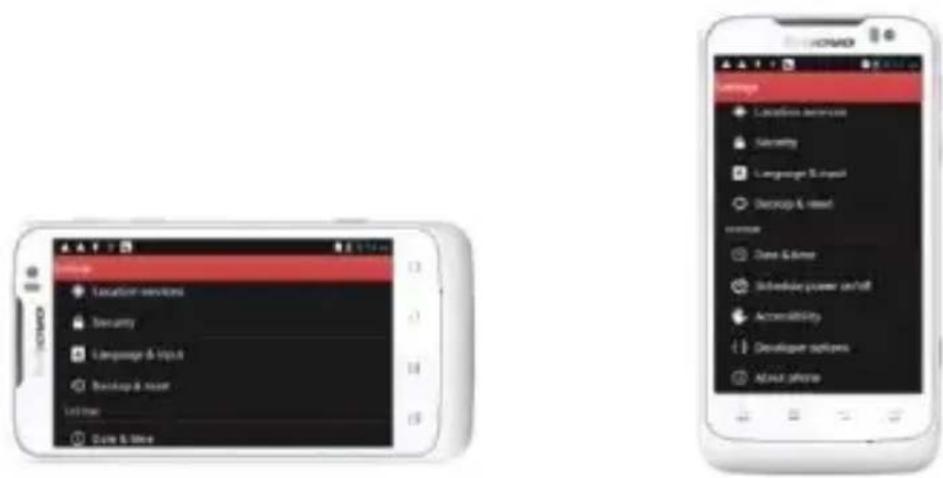 LENOVO P700I - Dùng điện thoại P700i ở chế độ nằm ngang hoặc dọc - 1