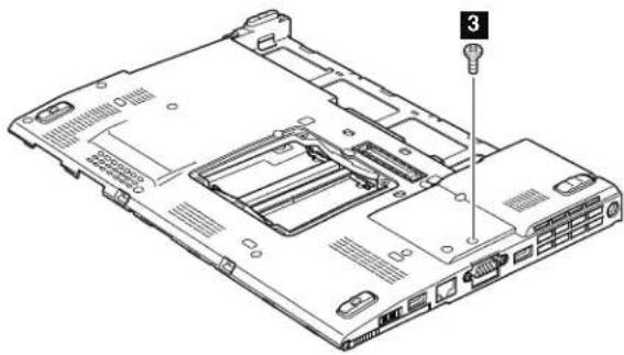 Technical diagram of a laptop rear panel with labeled component 3