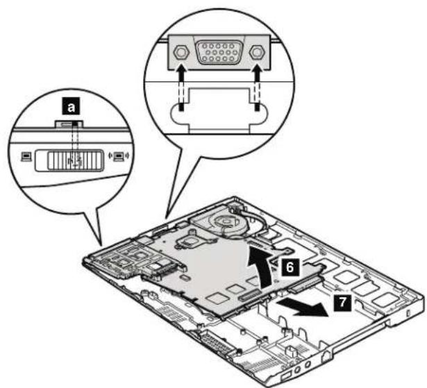 Diagram of an electronic device showing internal components and labeled parts, including a connector, port, and internal wiring.
