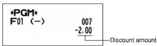 *PGM* F01 (—) 007 -2.00 Discount amount