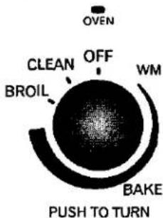 OVEN CLEAN OFF BROIL WM BAKE PUSH TO TURN