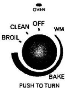 OVEN CLEAN OFF BROIL WM BAKE PUSH TO TURN