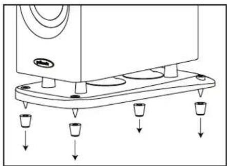POLK LSiM 704c - To Adjust The Floor Spikes - 1