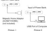 MAJESTIC PBK-100 - - For the Power Bank charging: - 1