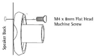 Speaker Back M4 x 8mm Flat Head Machine Screw