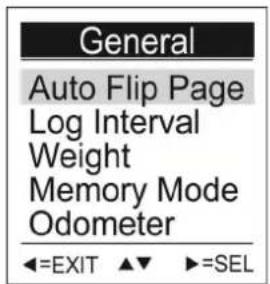 SNOOPER Bike 250 Memory-Map - General Setting. - 2