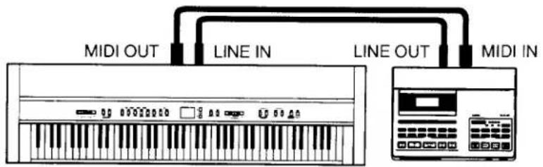 MIDI OUT LINE IN LINE OUT MIDI IN