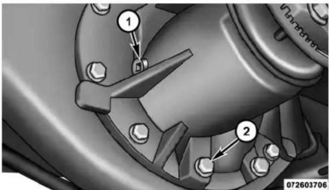 Technical diagram of a mechanical assembly with numbered components and reference number