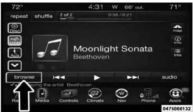 72° 4:31 W 66° out. 71° repeat shuffle 2 of 2 0:38 / 6:21 Disc USB Aux Moonlight Sonata Beethoven map info trks browse audio Raz Media Controls Climate Nav Phone Apps 0475066132