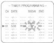- TIMER PROGRAMMING - CH DATE BEGIN END 61 5:06 YMM 7.3" μ