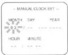 - MANUAL CLOCK SET - MONTH DAY YEAR 0:3 HOUR MINUTE