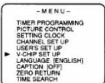 FUNAI F313CA - Select "V-CHIP SET UP" - 1