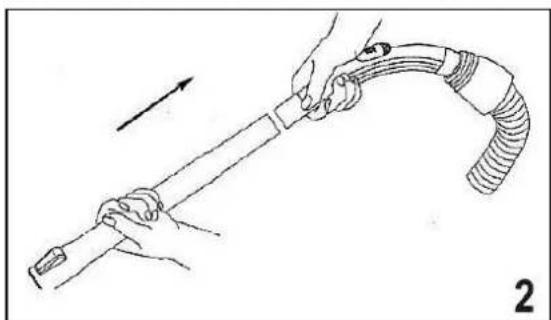 Illustration of a hand holding a tool with a coiled hose and directional arrow (no text or symbols)