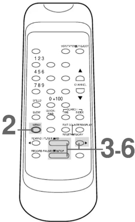 PORTVPOWER ELECT 1 2 3 4 5 6 7 8 9 CHANNEL SPEED 0 +100 SLOW QUICK- END SLATCH TIME INDEX MENU EXIT COUNTERDISPLAY RESET MEMORY REWDING PLAY FLEWD RECORD PAUSE/STOP 3-6