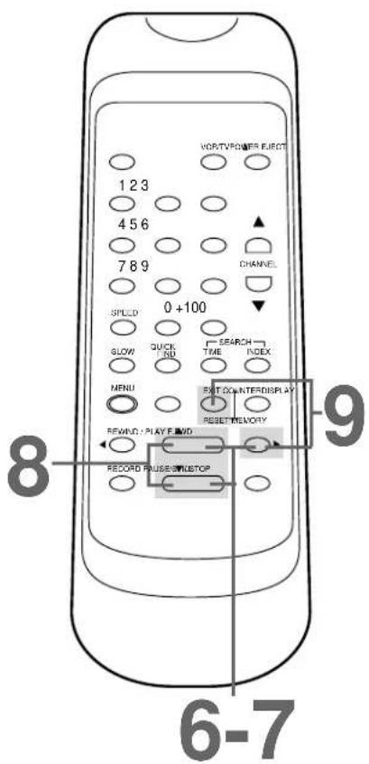 VOR/POWER ELECT 1 2 3 4 5 6 7 8 9 CHANNEL SPEED 0 +100 SLOW QUICK SD SEARCH TIME INDEX MENU EXIT COOUNTERDISPLAY RESET MEMORY REWIND: PLAY FLOOD RECORD FRUSE/WUSTOP 8 9 6-7