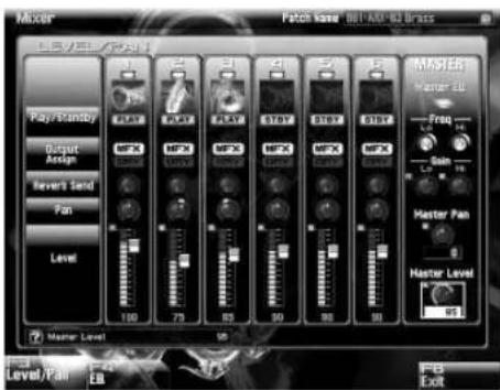 Mixer Patch name: BLT-ASB-30 Brass 15V/30 / 24V Play/Standby Output Assign Revert's Sand Fan Level Mixer Level FBS Level/Pan F-30 EB F-B Exit