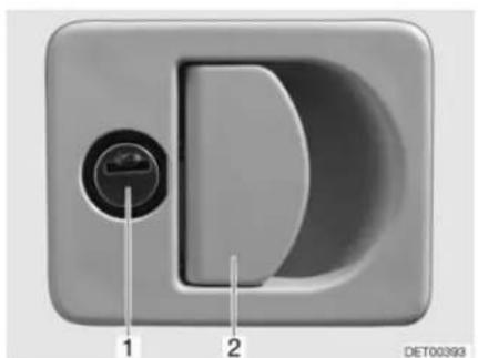 Dethleffs Motorhome Premium Class (2010) - Flap lock with recessed handle - 2