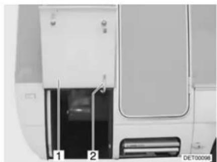 Dethleffs Motorhome Premium Class (2010) - Flap lock with recessed handle - 3