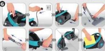 Step-by-step photo showing a hand using a cleaning tool to adjust a car body, with labeled steps and instructions.