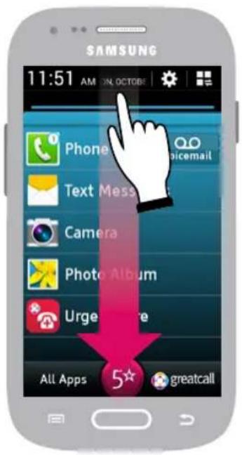 SAMSUNG 11:51 AM ON OCTOBE Phone Text Message Camera Photo Album Urgent All Apps 5☆ greatcall