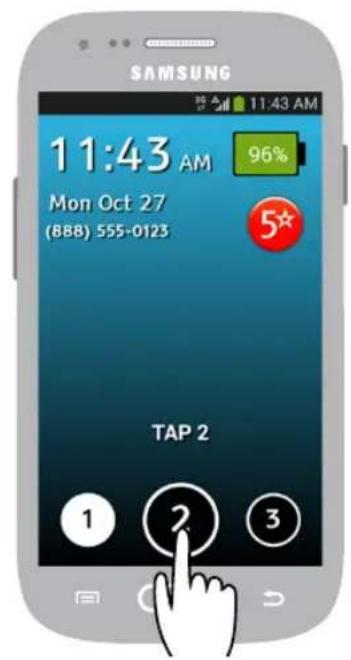SAMSUNG 11:43 AM 96% Mon Oct 27 (888) 555-0123 TAP 2 1 2 3
