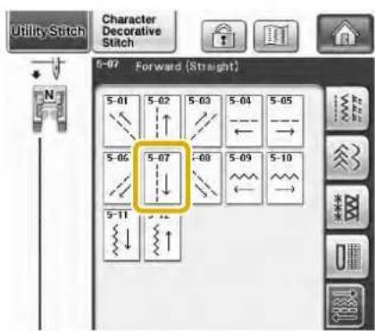 Utility Stitch Character Decorative Stitch 5-07 Forward (Straight) 5-01 5-02 5-03 5-04 5-05 5-06 5-07 -08 5-09 5-10 5-11
