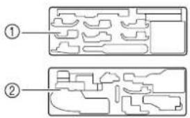 Diagram showing two labeled mechanical or architectural components with numbered annotations