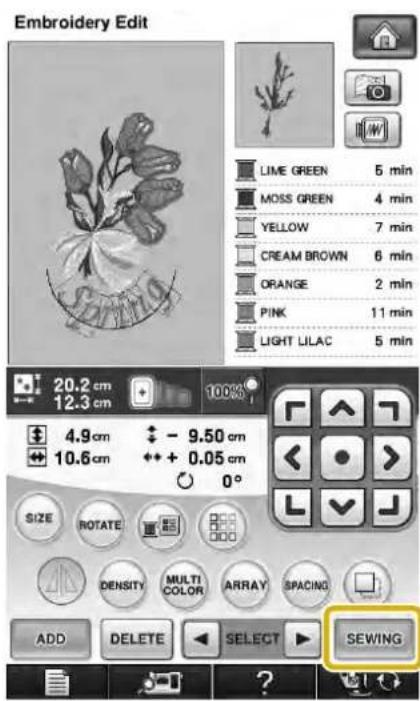 Embroidery Edit LIME GREEN 5 min MOSS GREEN 4 min YELLOW 7 min CREAM BROWN 6 min ORANGE 2 min PINK 11 min LIGHT LILAC 5 min 20.2 cm 12.3 cm 4.9 cm + - 9.50 cm 10.6 cm + + 0.05 cm 0° SIZE ROTATE DENSITY MULTI COLOR ARRAY SPACING ADD DELETE SELECT SEWING
